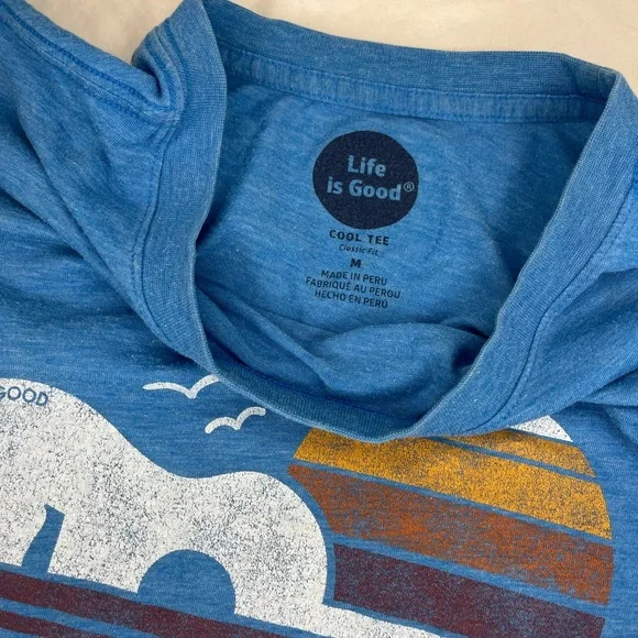 Blue Life is Good Graphic T-Shirt with Unplug Design - Picture 2 of 4